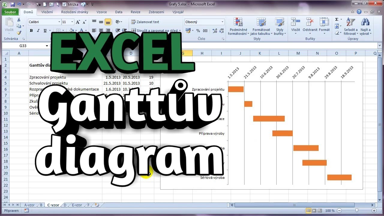 Excel - Gantt U016fv Diagram