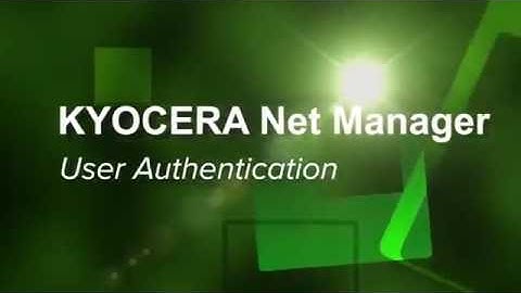 KYOCERA Net Manager - User Authentication