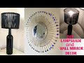 DIY home wall mirror decor and lampshade// using bamboo skewers and cd's