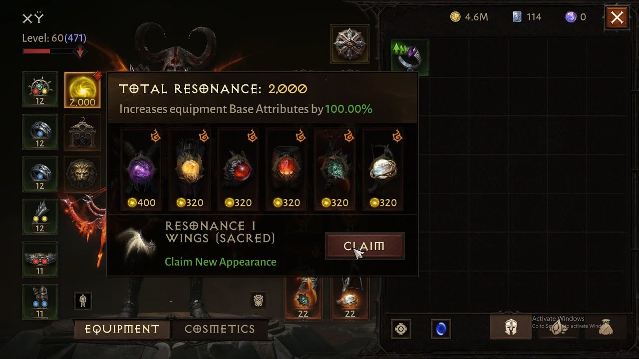 Getting 2000 Resonance Unlocking White Wings Diablo Immortal YouTube
