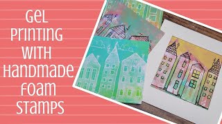 Gel Printing with Handmade Foam Stamps