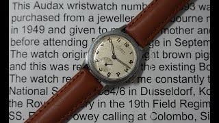 1949 Audax Mens Vintage Watch With Box And Its Own Biography