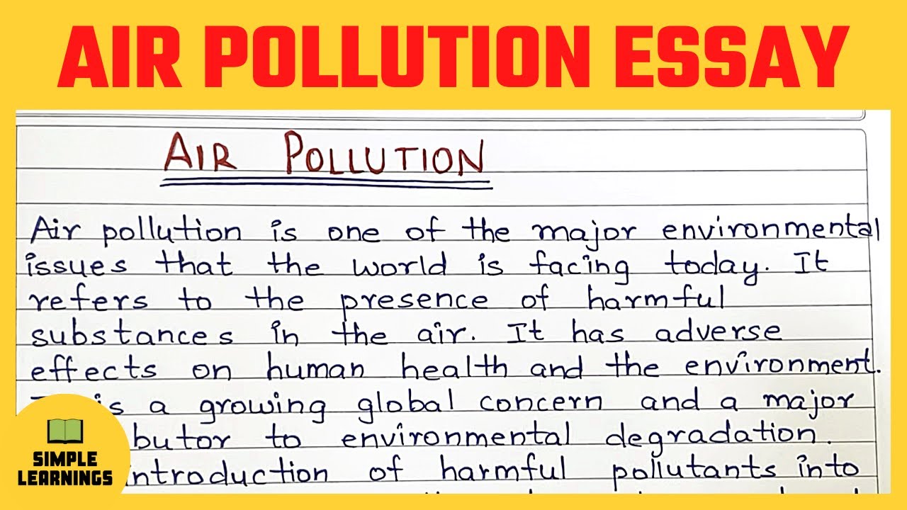 air pollution essay easy language