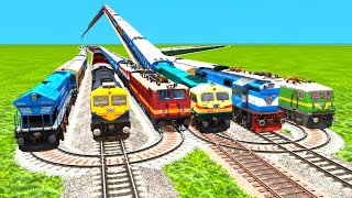 SIX TRAINS WONDERFUL STYLE GOES BACK & TRAINS CROSSING HIGH DIFFERENCE|Train Simulator|Railworks|