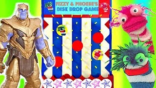 Avengers Thanos Plays Fizzy and Phoebe Disk Drop Game
