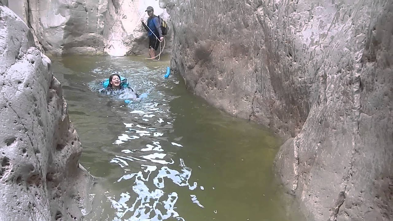 deveretts swimming abd shimmying down the rope into the green goodness ...