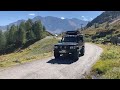 Land Rover Discovery driving in the Alps near Mont Blanc