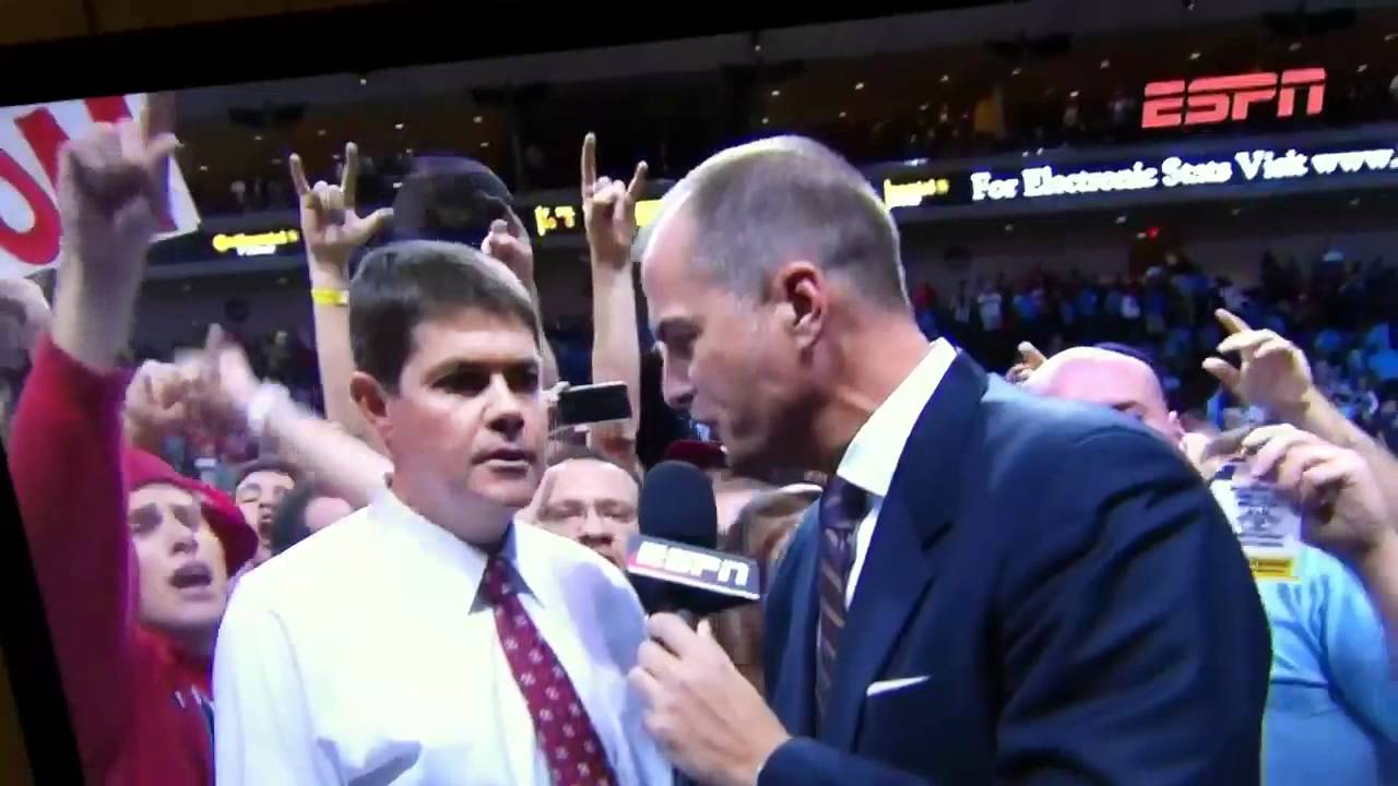 UNLV upsets #1 UNC - court storm & interview HD