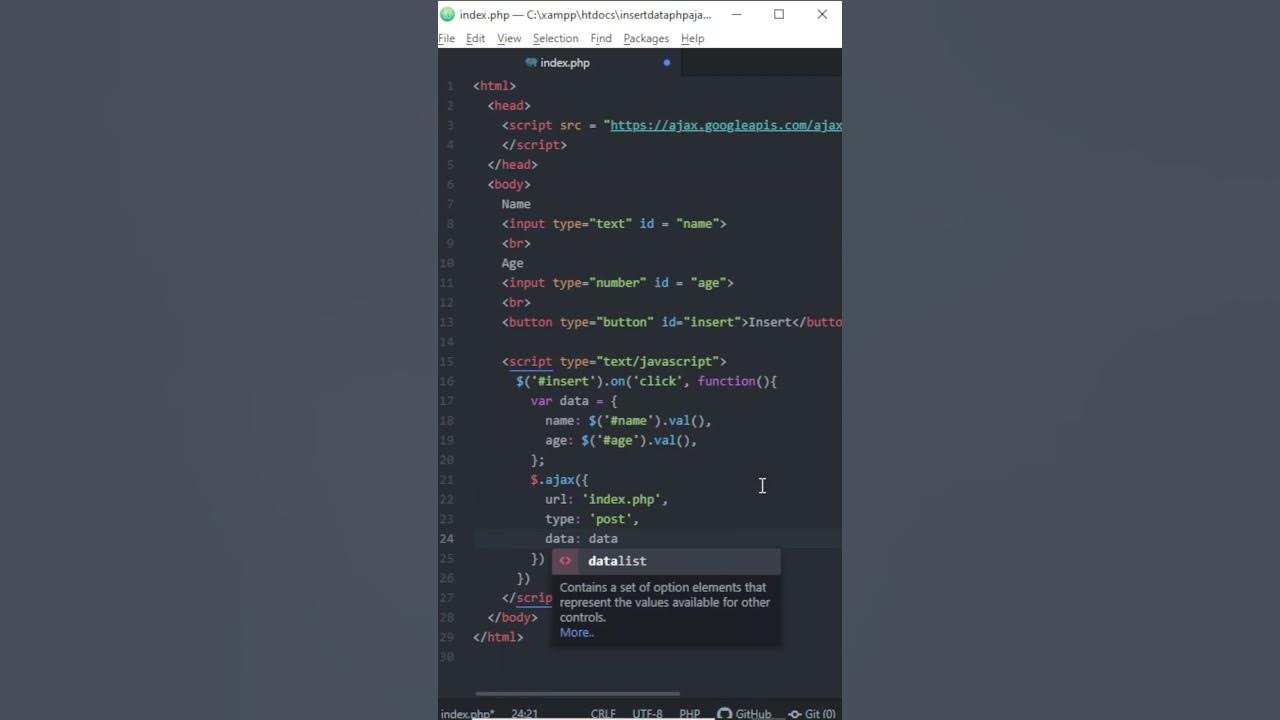 Insert Form Data Using jQuery Ajax In PHP MySQL - YouTube