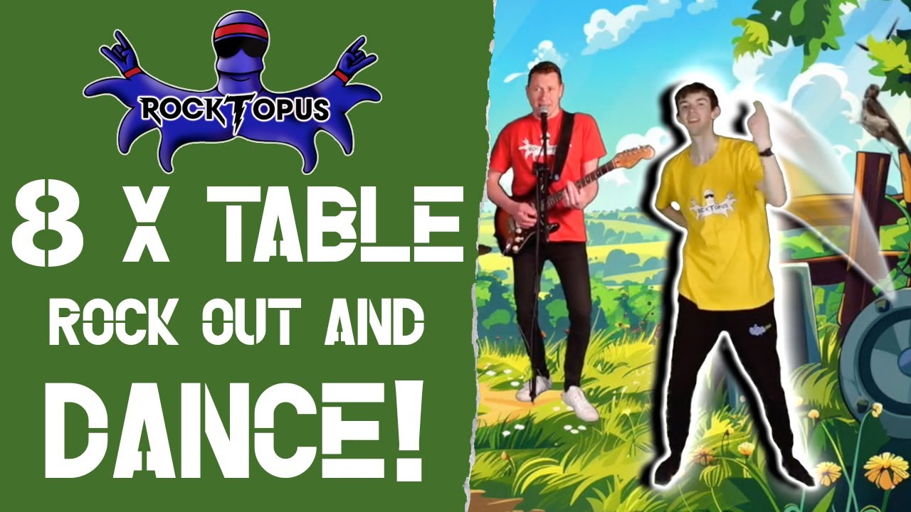 Rock Out and Dance: 8 Times Table Song | Rocktopus | Just Dance Maths Song | 8 x Table