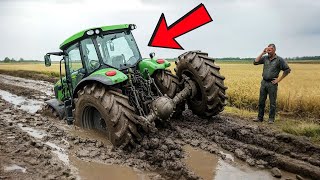 Tractor Stuck In Mud Compilation - Amazing Tractor Operating Skills.