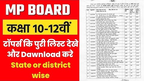 MP Board Result 2022: एमपी बोर्ड का रिजल्ट घोषित, देखें 10th & 12th की Board Toppers List