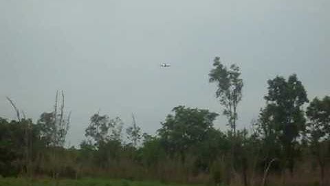 President Obama aboard AF1 landing in Darwin