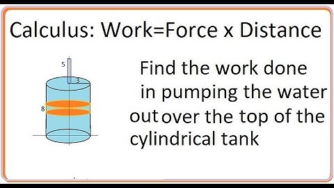Calculus (video 205): Work Done In Pumping Water Out Of Cylindrical Tank