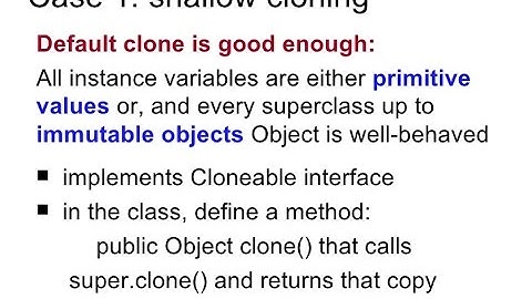 Cloning in Java