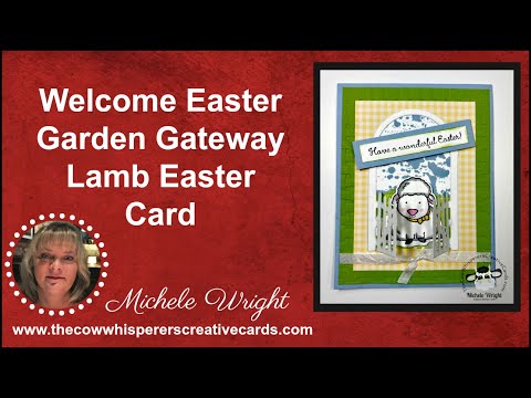 Welcome Easter Garden Gateway Lamb Easter Card
