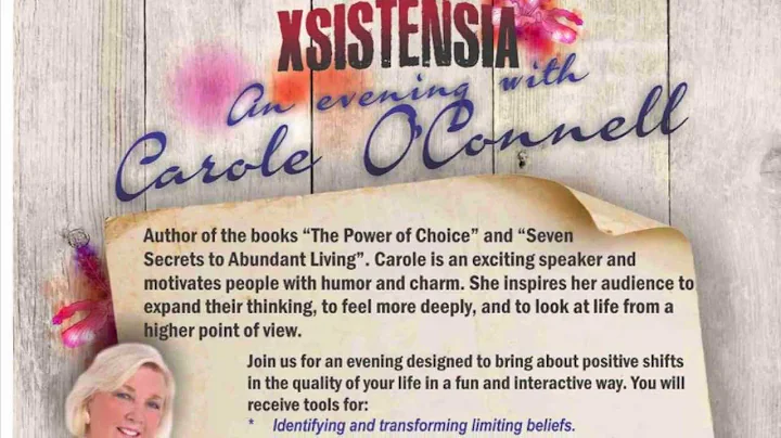 Oasean presents "An evening with Carole O'Connell"