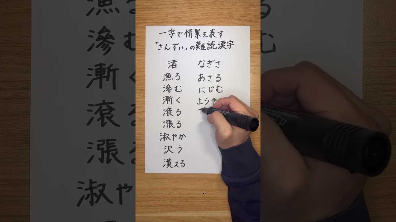 一字で情景を表す「さんずい」の難読漢字 #japanese #kanji #learnjapanese