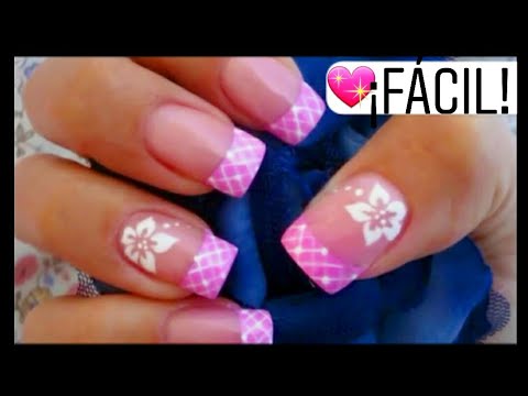 nail art flor sencilla - easy flower nail art