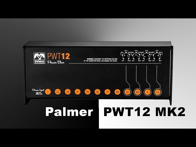 Alimentation Pédalier Palmer PWT 12 MK2 - 12 Sorties 9V - Variable 6-18V - Pour Effets Guitare