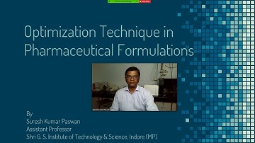 Optimization Techniques in Pharmaceutical Formulations