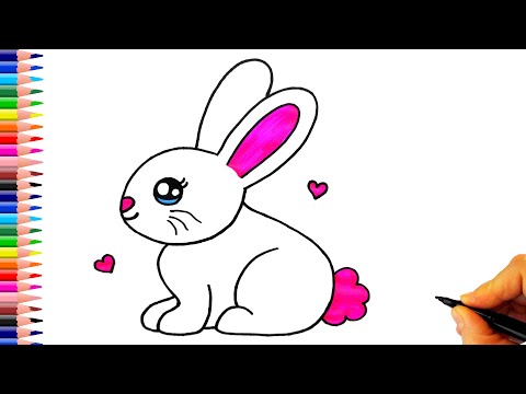 ÇOK KOLAY!!! SEVİMLİ TAVŞAN ÇİZİMİ - KOLAY ÇİZİMLER- KOLAY TAVŞAN ÇİZİLİŞİ - Drawing Bunny Easy