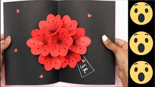 POP UP FLOWER CARD : 3D Card : Pop up card : DIY