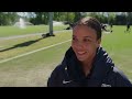 USWNT Forward MALLORY SWANSON talks prior to facing Japan at the SheBelievesCup