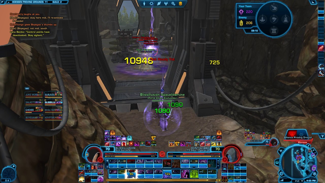 SWTOR PVP level 70 Lightning Sorcerer (I get called a bad)