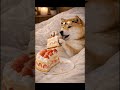 深夜3時に冷蔵庫を開けると起こることwww（メガネ柴犬のビジュ最高）🍰 #柴犬 #shibainu #asmr