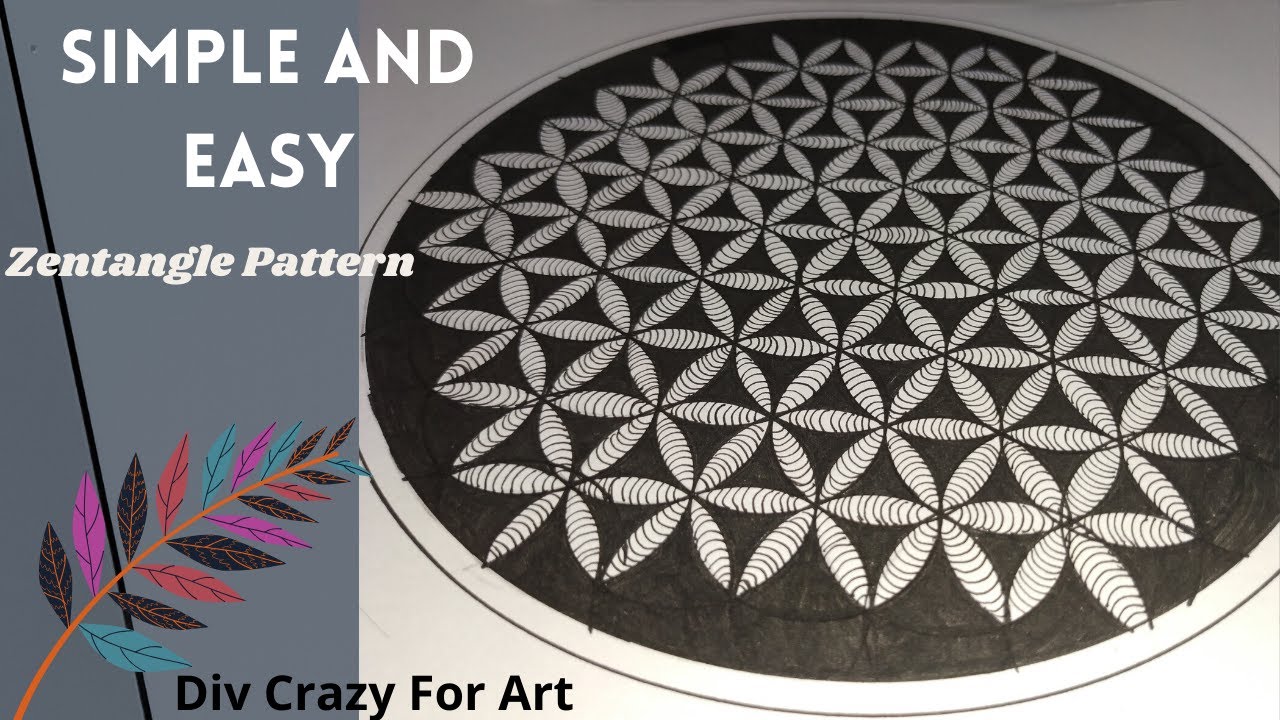 How to create Simple Zentangle Pattern step by step for beginners