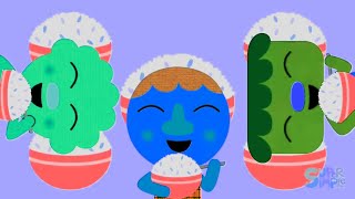 Noodle And Pals - Rice Eggs Cheese Yum Yum Mirror Reverse