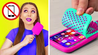 HOW TO SNEAK YOUR PHONE IN CLASS || Survival Hacks For Exams And Boring Students By 123 GO!
