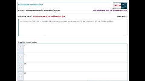 MTH302 - Business Mathematics & Statistics (Quiz # 1) 💯 Percent Paid Whatsapp 03426692724