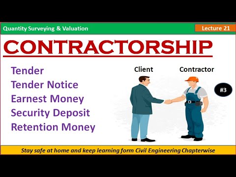 What Is A Tender / Tender Notice / Earnest Money / Security Deposit / Retention Money