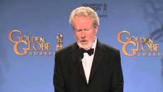 Ridley Scott: Golden Globe Awards Backstage Interview (2016) | ScreenSlam