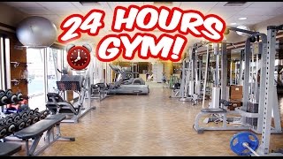 (ALARM!) 24 HOUR OVERNIGHT in GYM FORT ⏰  | SNEAKING INTO A GYM OVERNIGHT CHALLENGE GONE WRONG