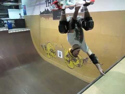 slow-motion SK, on the vert ramp at CJ's