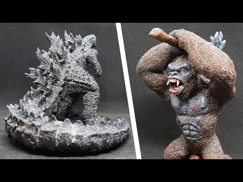 Sculpting GodZilla VS Kong l Diorama | clay figure /DIY