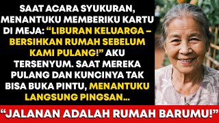 Saat syukuran keluarga, menantuku memberiku kartu: “Liburan keluarga—bersihkan rumah sebelum kami…