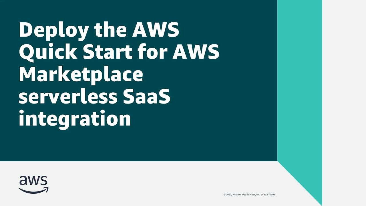 Deploy the AWS Quick Start for AWS Marketplace Serverless SaaS ...