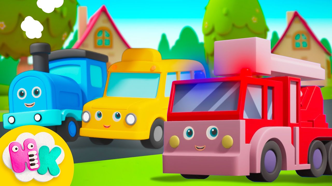 Vehicles Sounds Song 🚒🚨 Trucks for toddlers 🚜🚌 Cars for kıds | HeyKids Nursery Rhymes