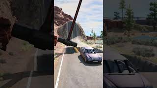 Big Water Pit & Giant Spinning Hammer vs Cars – BeamNG Drive screenshot 3