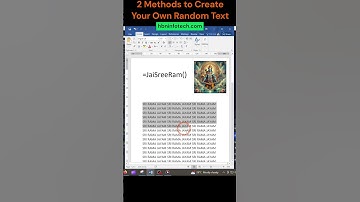 2 Methods to Create Your Own Random Text #msword #shorts