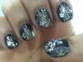 Nail art 035  by atc 25may2012 black with glitters