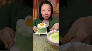 Matcha Desserts Eating Party #shorts #eating #food #yummy #asmr #mukbang #satisfying #matcha #cake