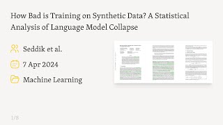 Model Collapse: What Happens When AI Trains on AI? (2404.05090)