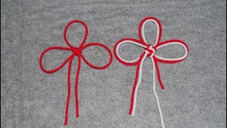 Decorative knot with three loops - Tokotoko - YouTube