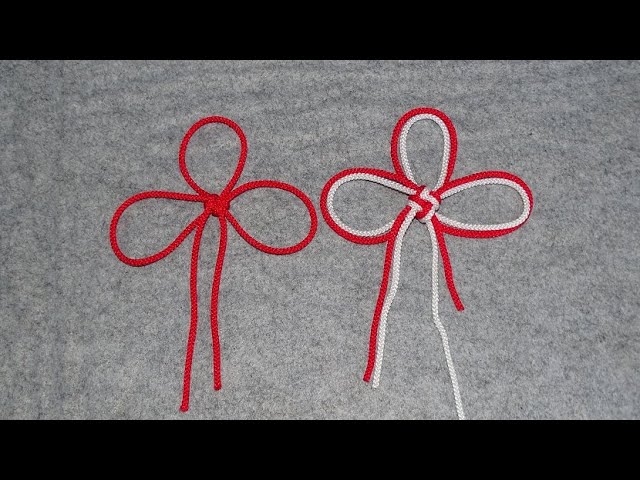 Decorative knot with three loops - Tokotoko - YouTube
