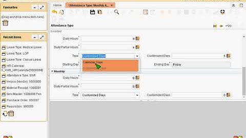 Konnect ERP  Attendance type creation